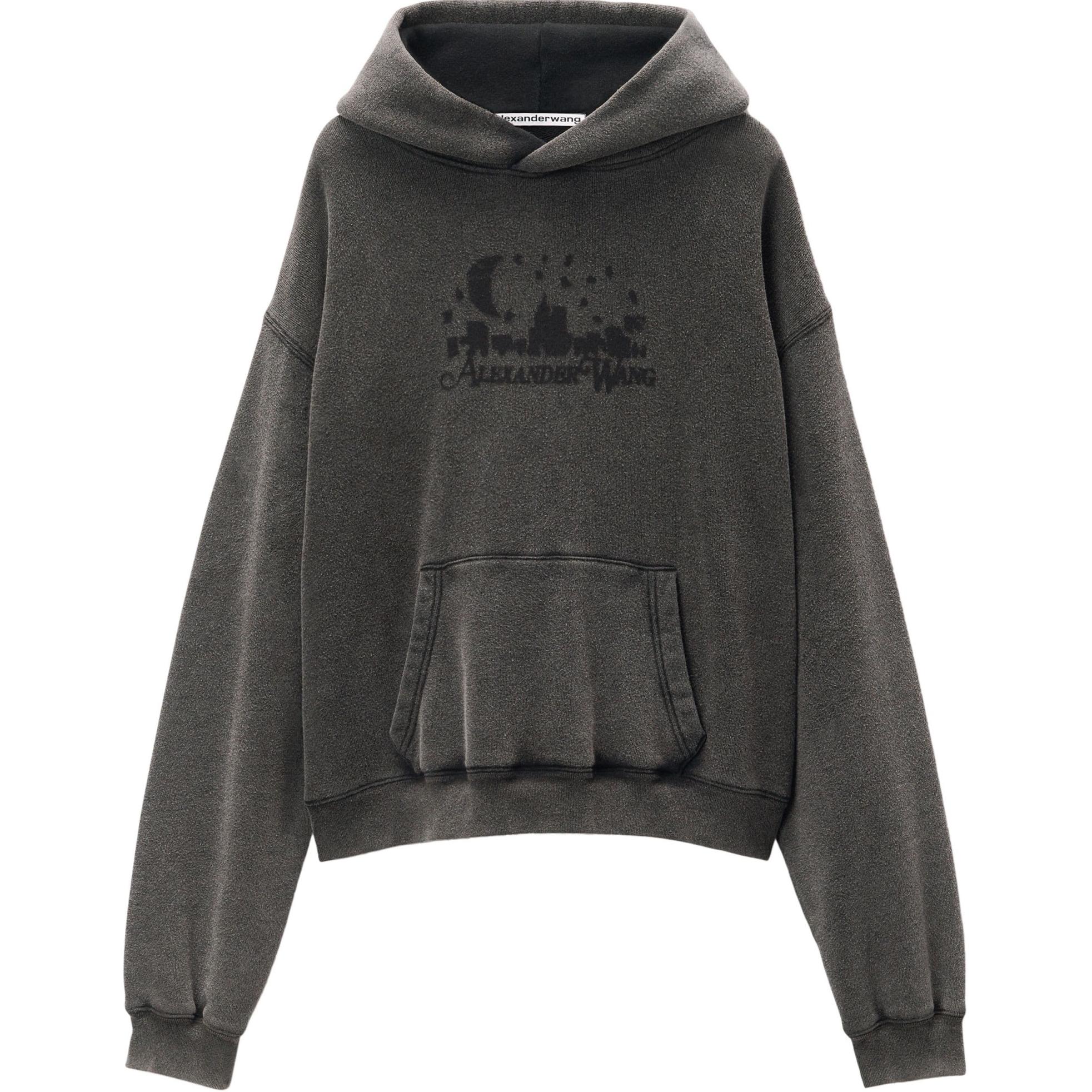 

Футболка с графическим принтом Distressed Skyline Logo Alexander Wang, древесно-угольный серый