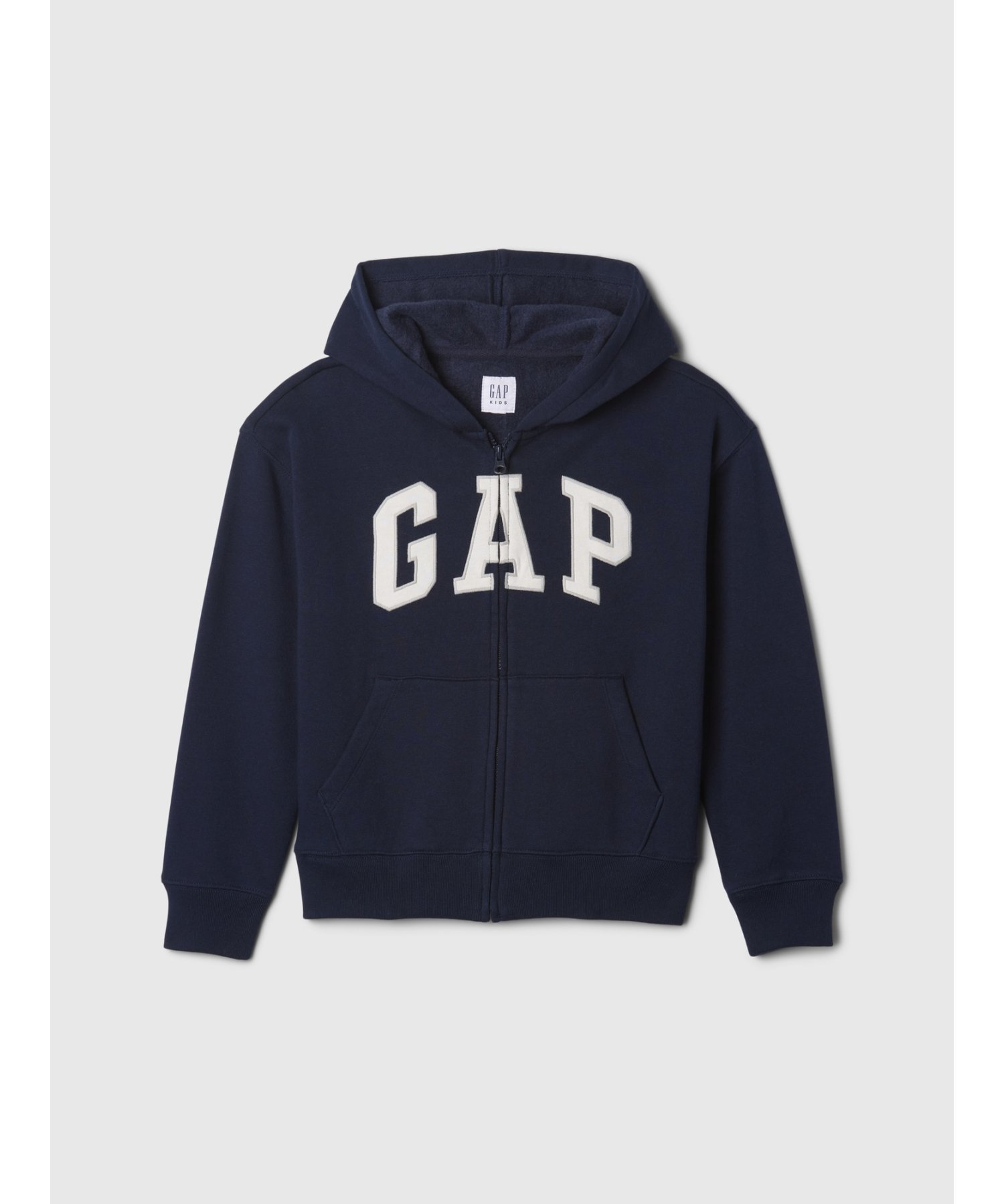 (K) Свободная толстовка на молнии с логотипом GAP (детская), TAPESTRY_NAVY