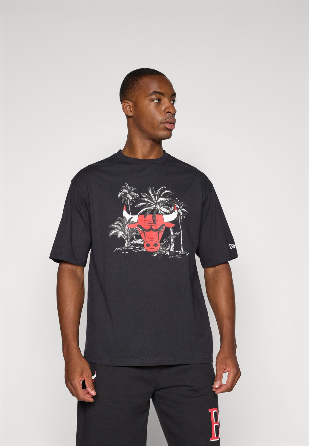 

Футболка с принтом NBA CHICAGO BULLS PALM TREE TEE - Club wear New Era, черный