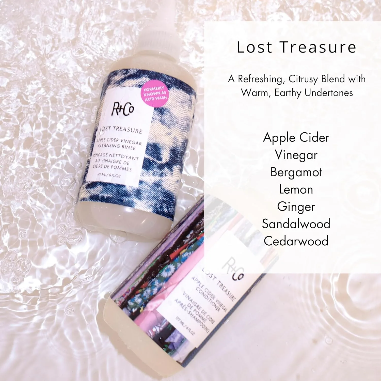 Набор R+Co Lost Treasure Apple Cider Vinegar Hair Rinse + Conditioner, 6 унций () — фото 4