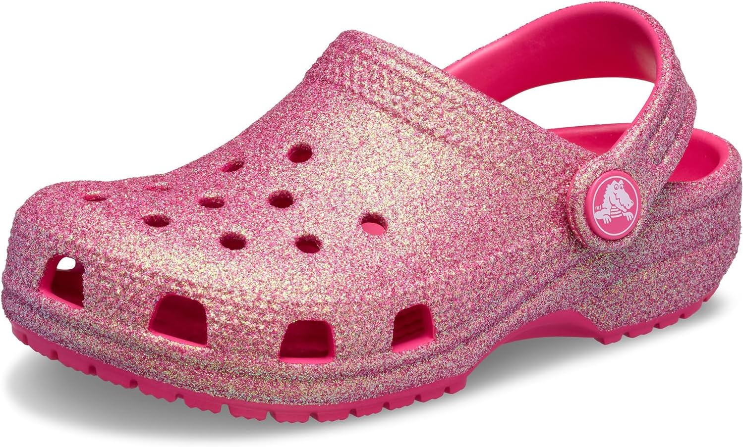 

Детские кроксы Crocs Classic с блестками, Dragon Fruit