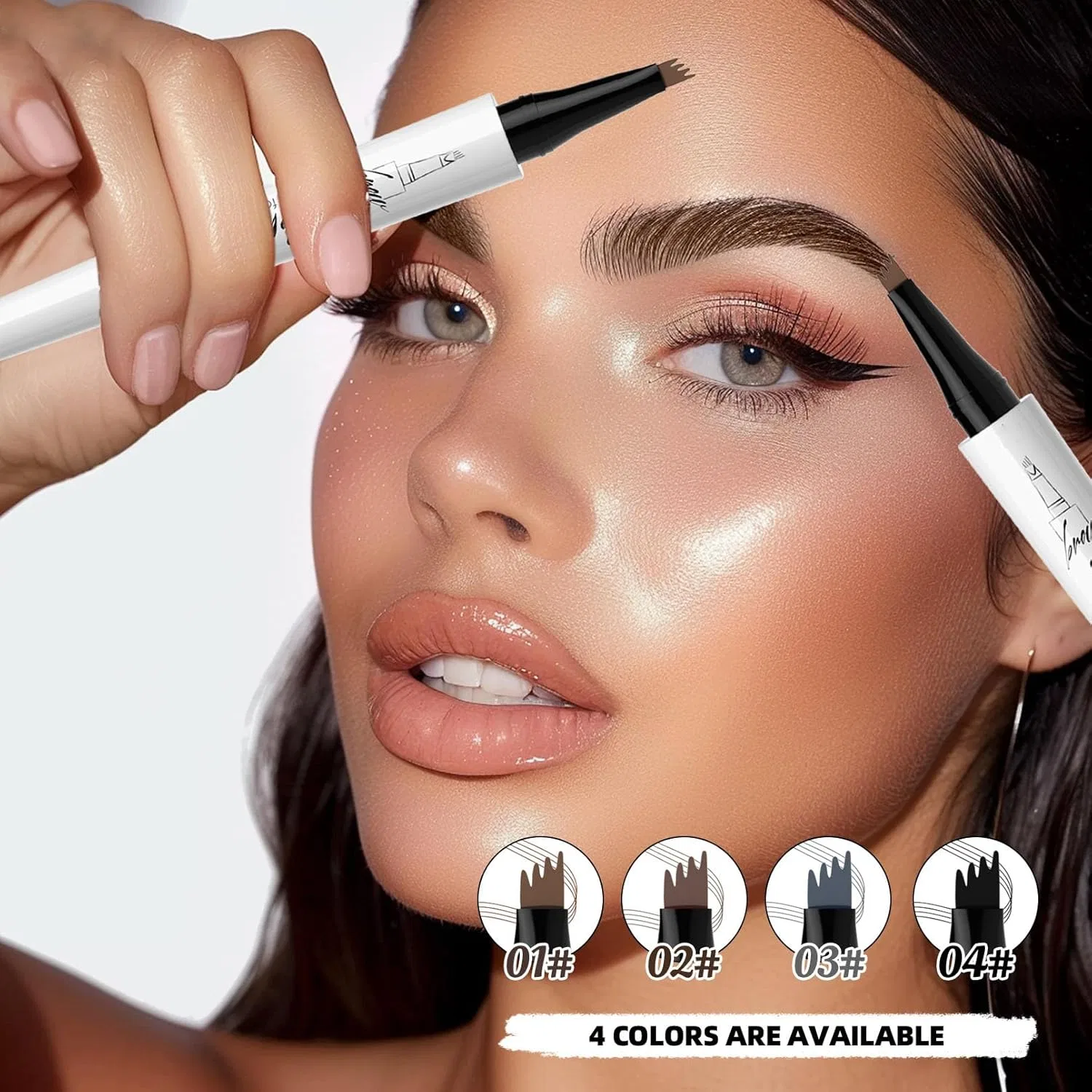 Водостойкий карандаш для бровей 3D Microblading Magic Eyebrow Pencil, светло-коричневый Tblmpne, A-01# Light Brown — фото 2
