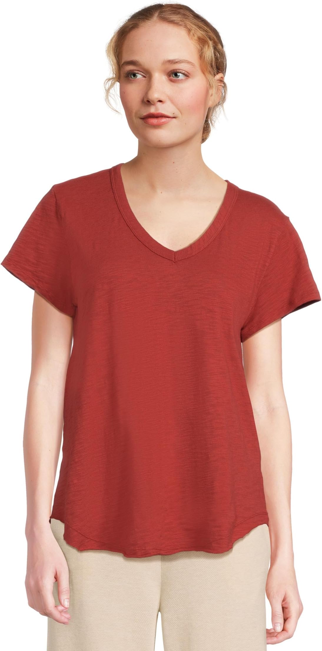 

Футболка Mod-o-doc V-neck Short Sleeve Tee With Curved Hem, Spiced Cider