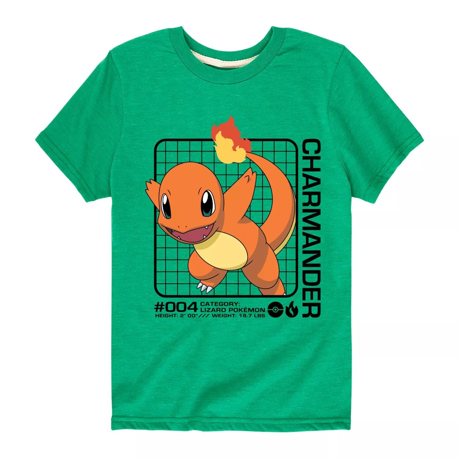 

Футболка с графикой Pokemon Charmander Stats для мальчиков 8–20 лет Licensed Character