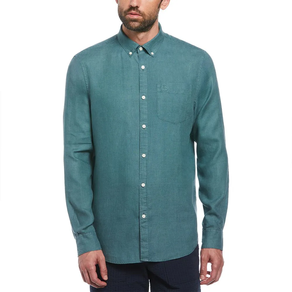 

Рубашка Original Penguin Delave Linen With Pocket, зеленый