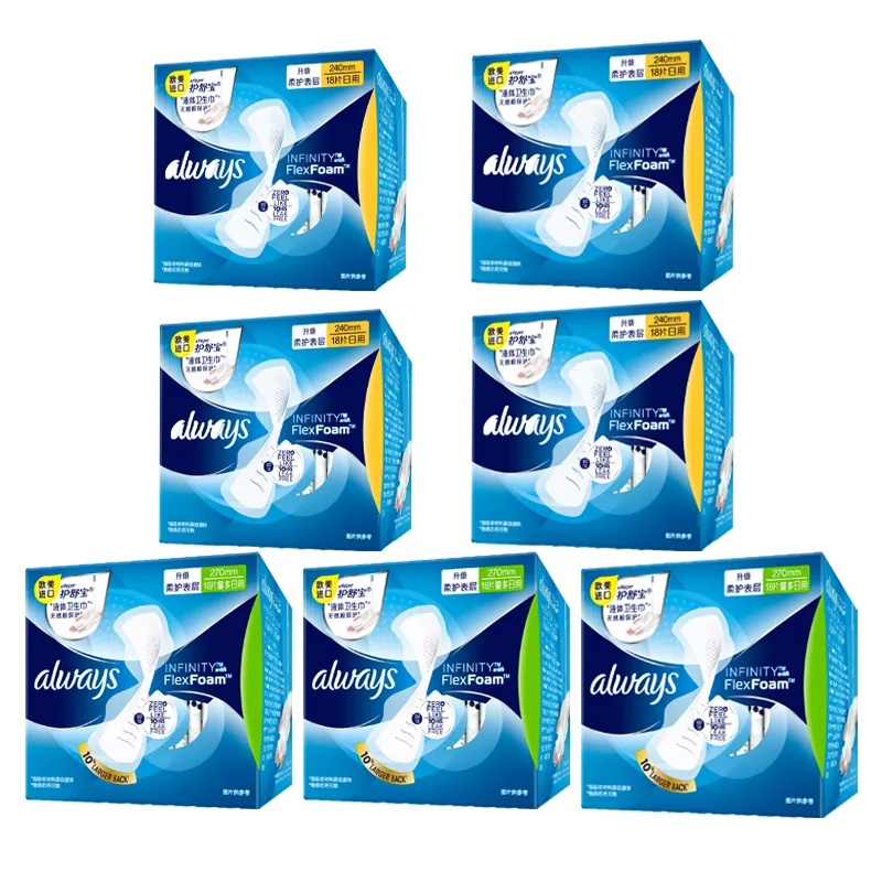 Whisper Ежедневные прокладки Always Liquid легкие 240 мм*18 шт+270 мм*16 шт, Two-Piece Set: Daily Sanitary Pads 240mm 10 Pcs/Box+Nighttime Sanitary Pads 270mm 10 Pcs/Box — фото 2