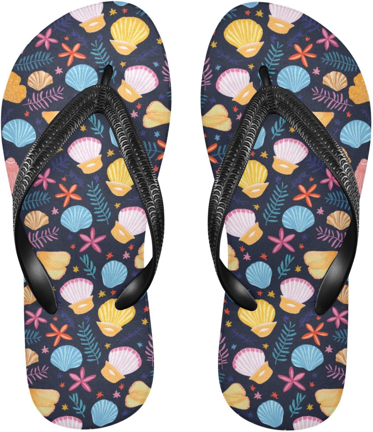 

Сланцы для женщин и мужчин с тропическими листьями, женские шлепанцы, мужские сандалии, шлепанцы для душа, летние нескользящие сланцы для плавания, пляжа и ванной Mnsruu, Shell I 1572