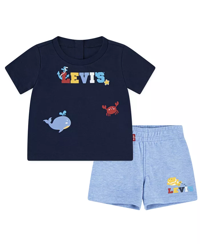 

Детский комплект для мальчиков Coastal Critters: футболка и шорты, 2 предмета Levi's