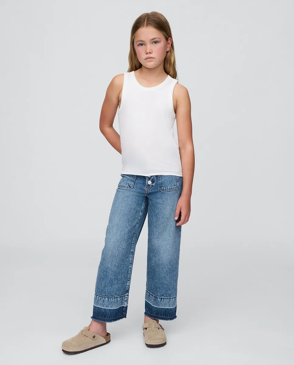 

Детские джинсы для девочки с укороченными штанинами Gap, синий