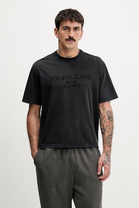 

Хлопковая футболка Tommy Jeans, черный