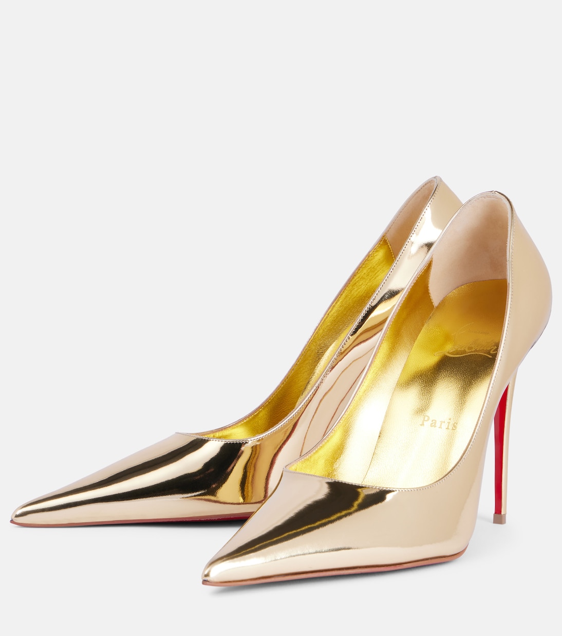 Туфли Kate Max из зеркальной кожи Christian Louboutin, золотой — фото 4