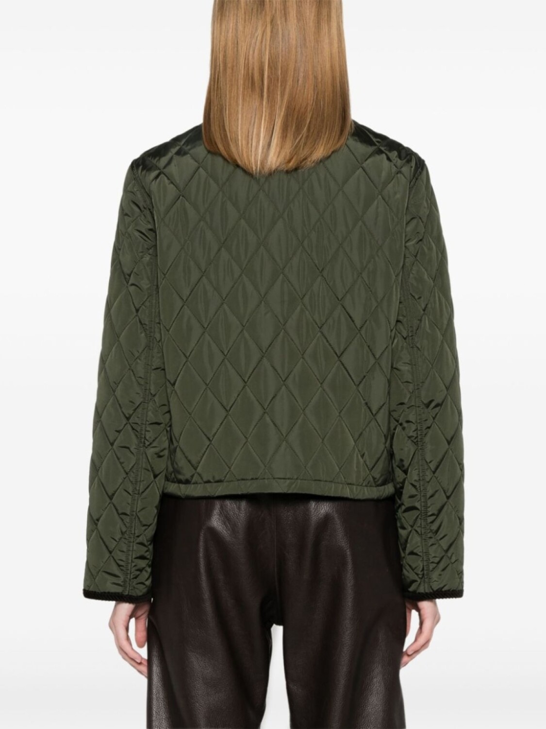 Стеганая куртка Burberry, зеленый — фото 4