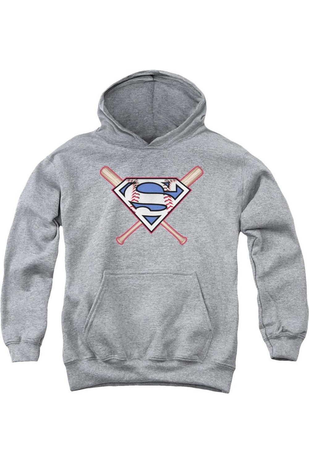 

Детская толстовка с капюшоном Superman и скрещенными битами Gildan, Athletic Heather