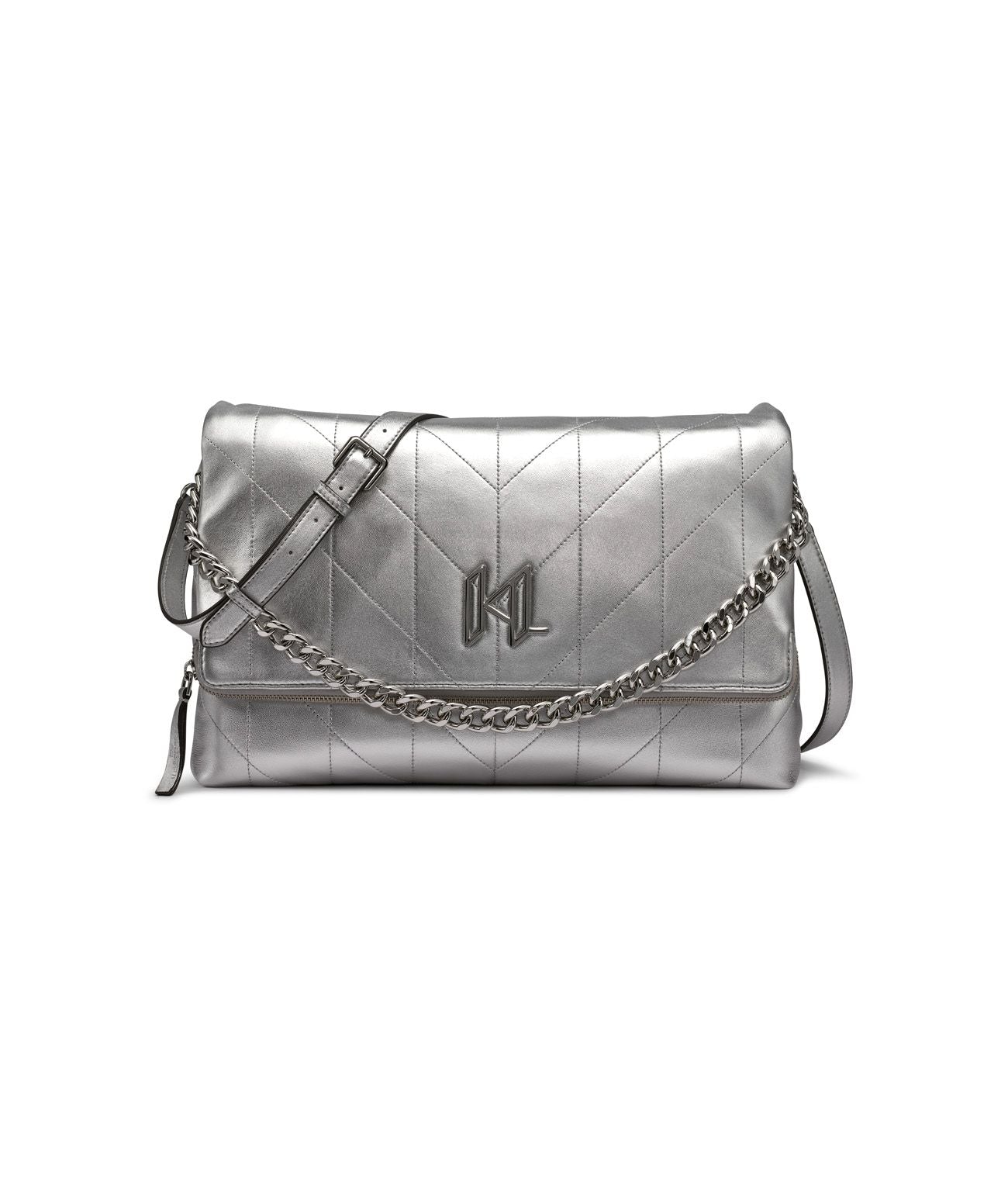 

Lavande Large Crossbody Karl Lagerfeld Paris, серебряный металлик