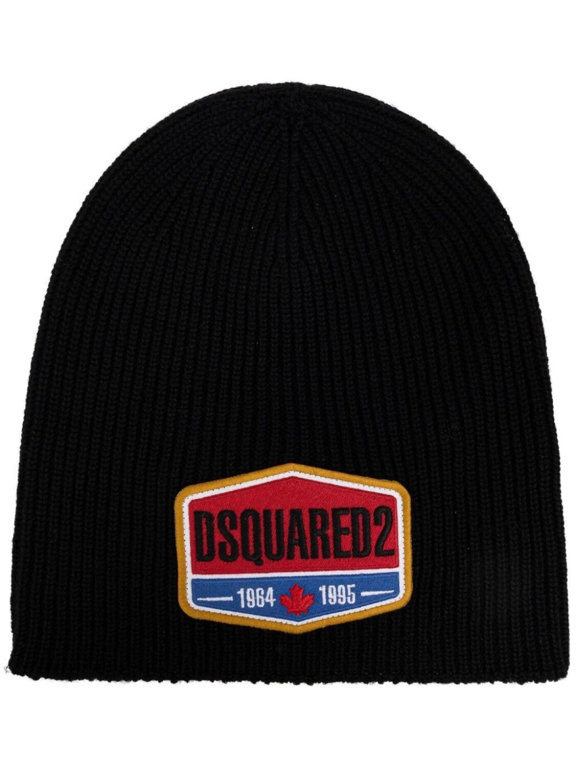 

Dsquared2 шерстяная шапка с логотипом-аппликацией, черный