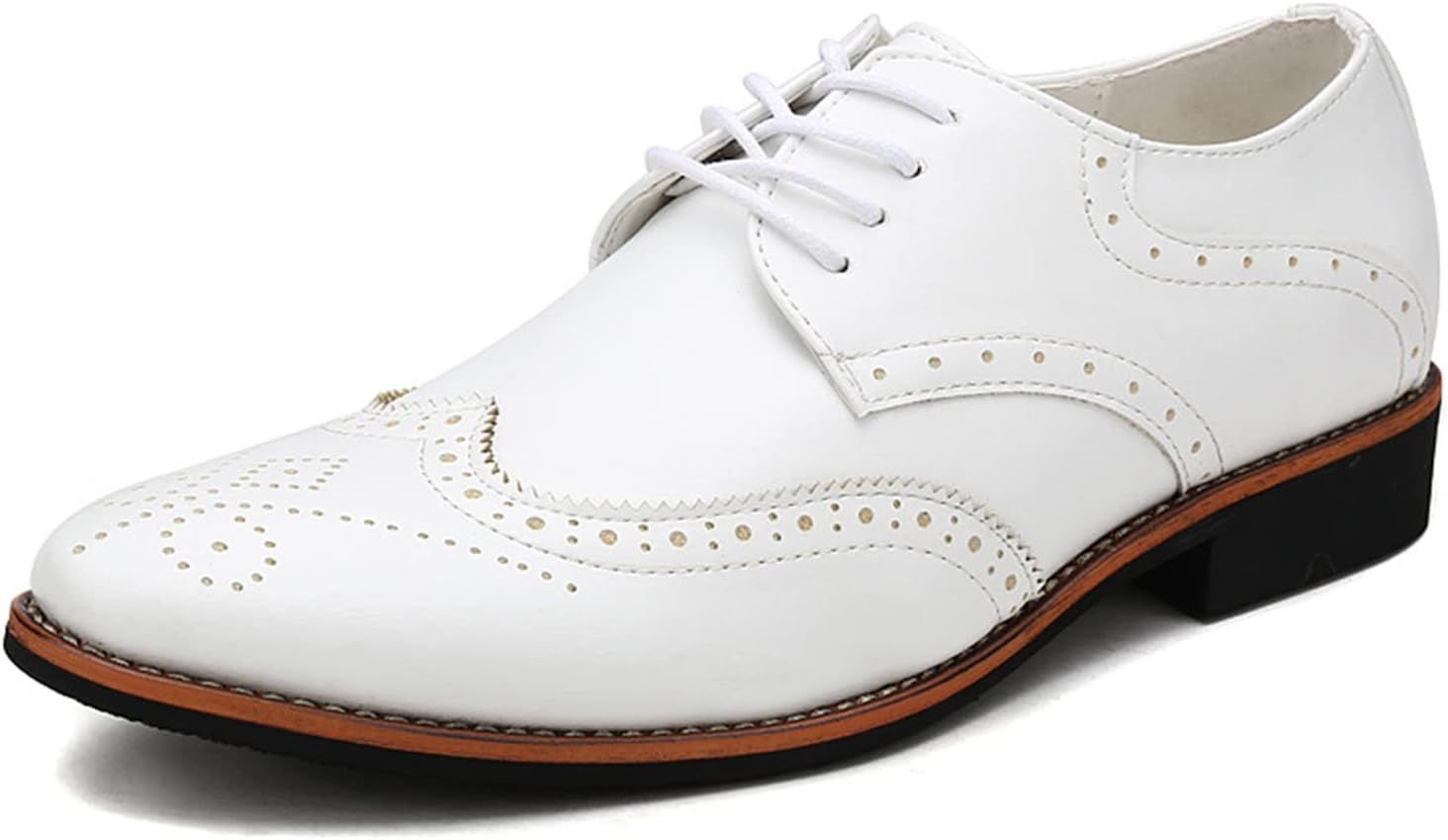 

Мужские туфли-броги Julymens из микрофибровой кожи с острым носком и шнуровкой, для делового стиля, белый