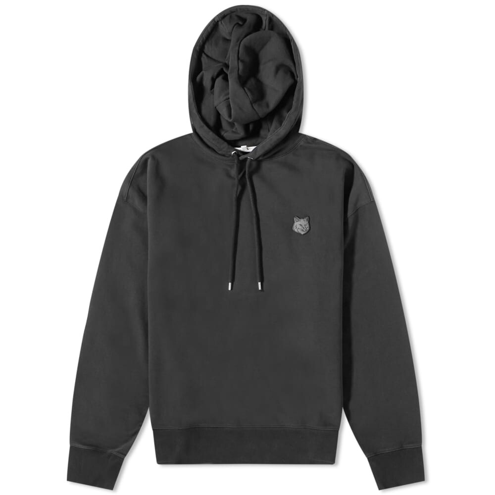 

Толстовка оверсайз с нашивкой в ​​виде головы лисы Maison Kitsune в тон, черный
