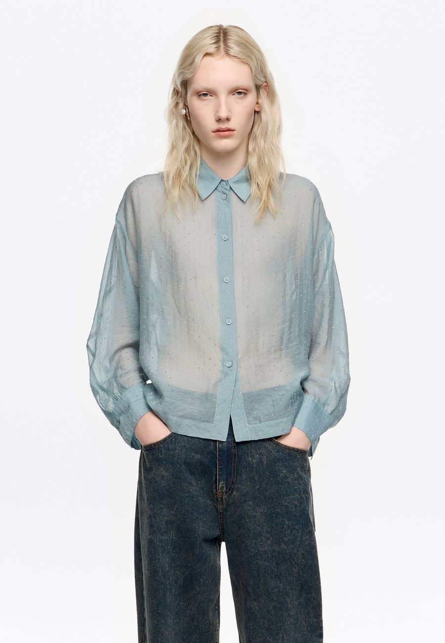 

Блуза Bimba Y Lola Button-down blouse, Azul Claro/Light Blue