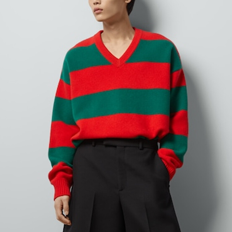 Свитер мужской Gucci Track, красный/серебристый — фото 4