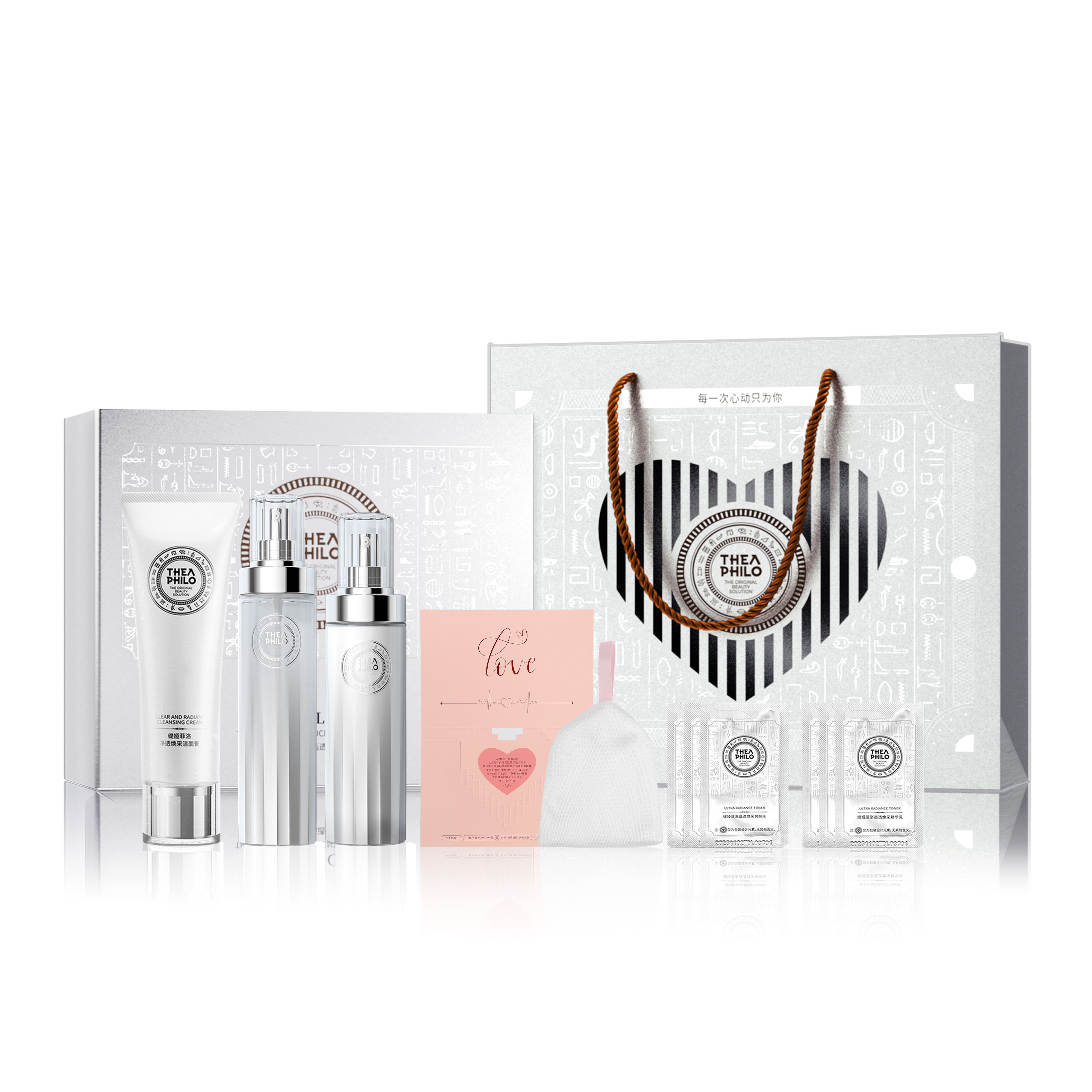 Подарочный набор уходовой косметики THEA PHILO Romantic Heartbeat Box Limited Edition, 5 средств — фото 2