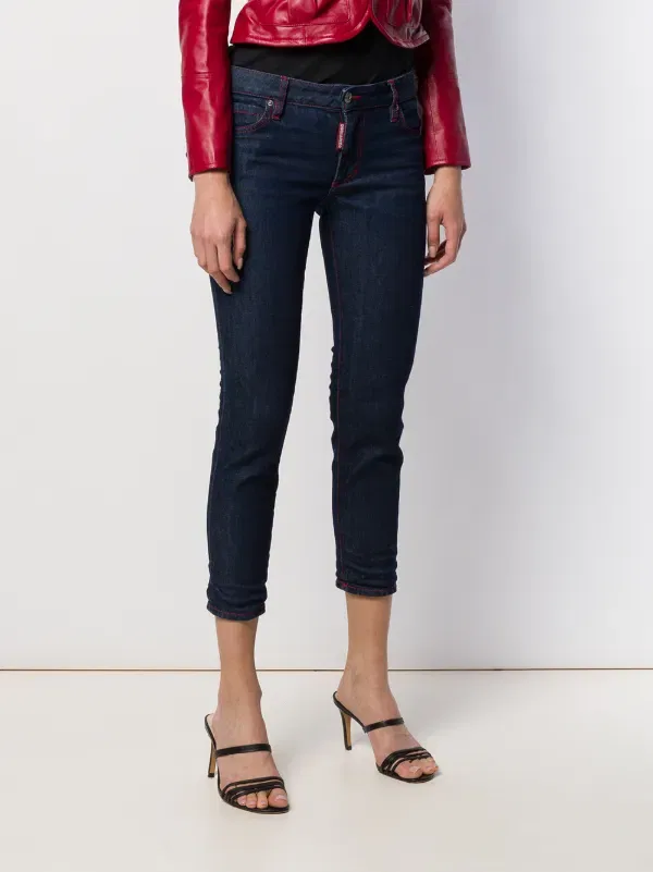 Узкие укороченные джинсы Dsquared2, синий — фото 3