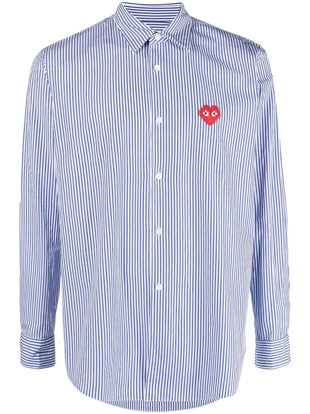 

Полосатая рубашка с вышитым логотипом Comme Des Garçons Play, синий