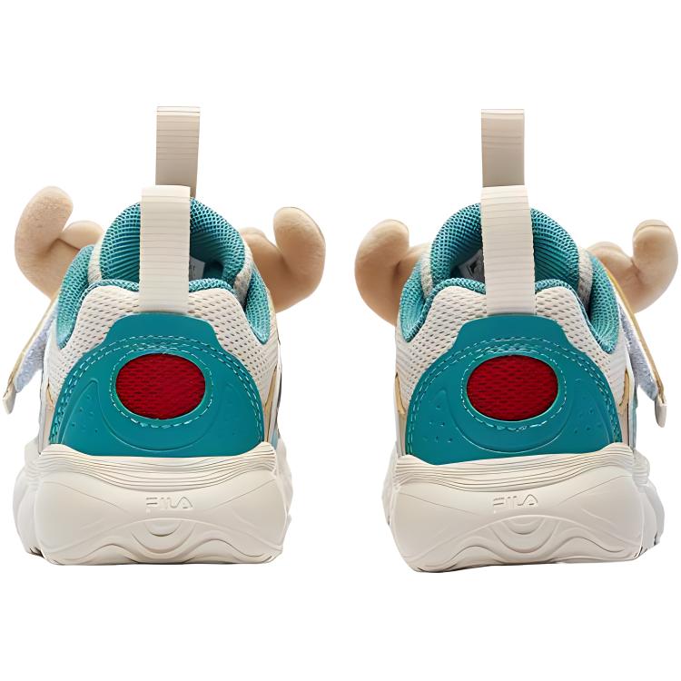FILA KIDS Pea Shoes Low top детские баскетбольные кроссовки Birch Brown/Blue Green для малышей — фото 4