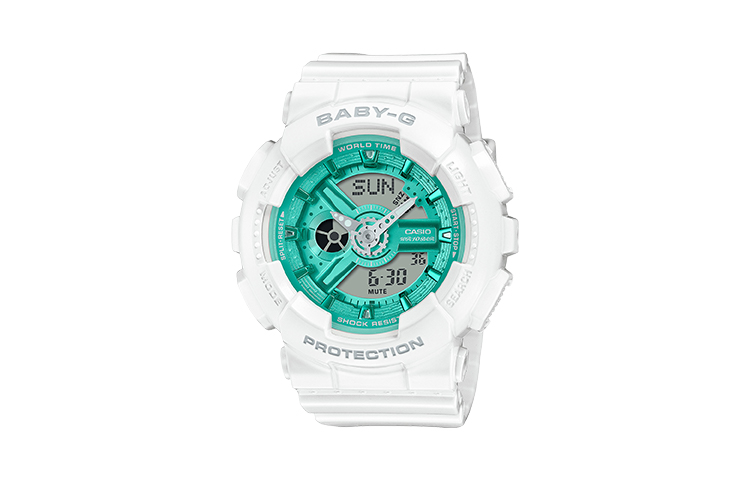 

CASIO Часы с двойным дисплеем, кварцевым механизмом и жидкокристаллическим/аналоговым дисплеем, унисекс, фиолетовый циферблат