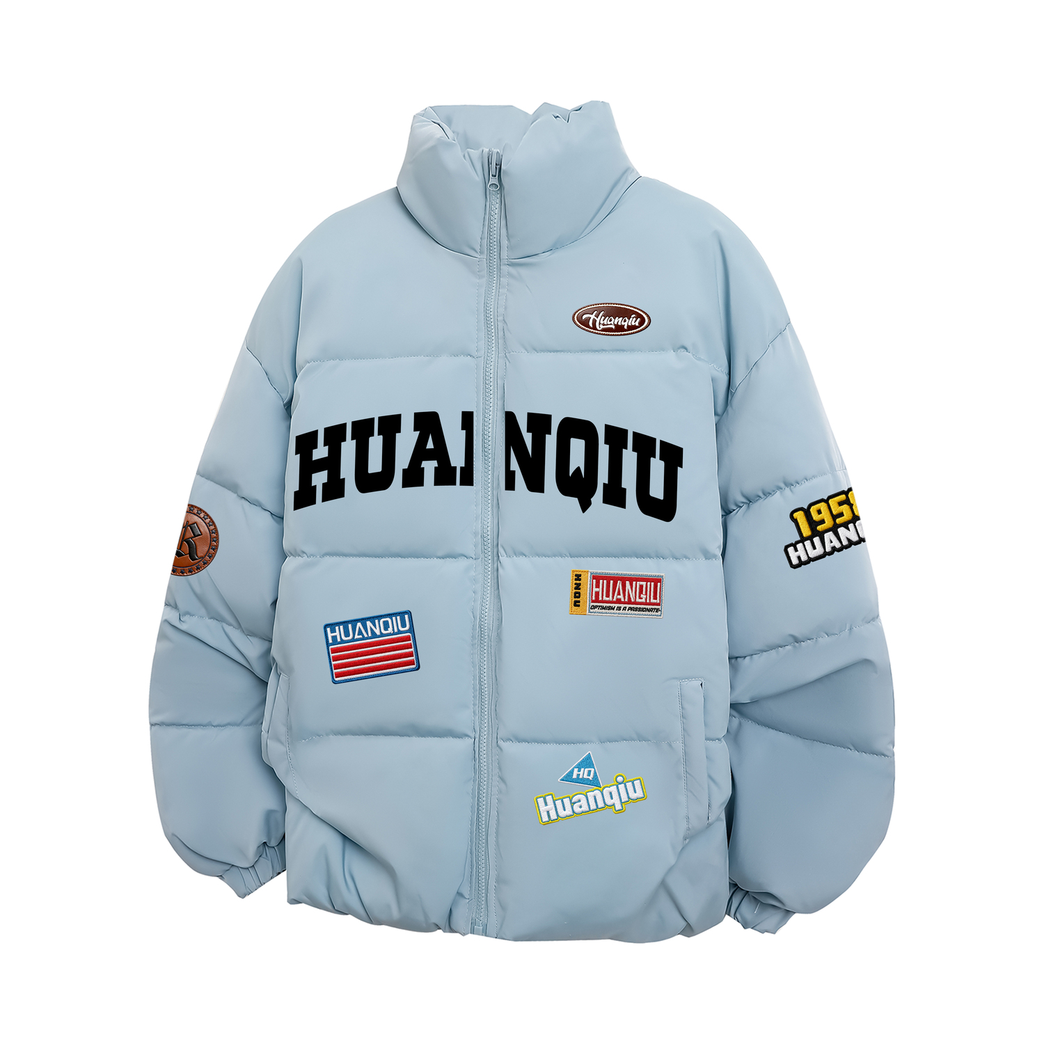 

Пуховик Unisex Stand Collar Moderate Padded HUANQIU, dusty синий