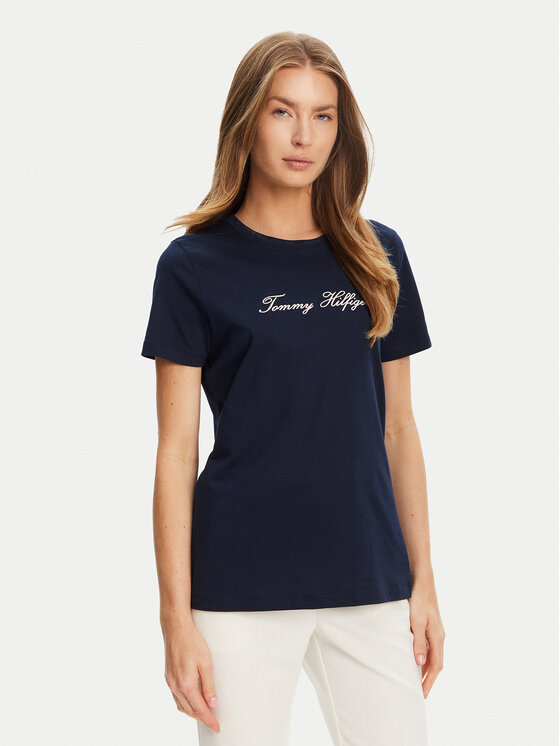 

Футболка regular fit Script WW0WW47210 Tommy Hilfiger, синий