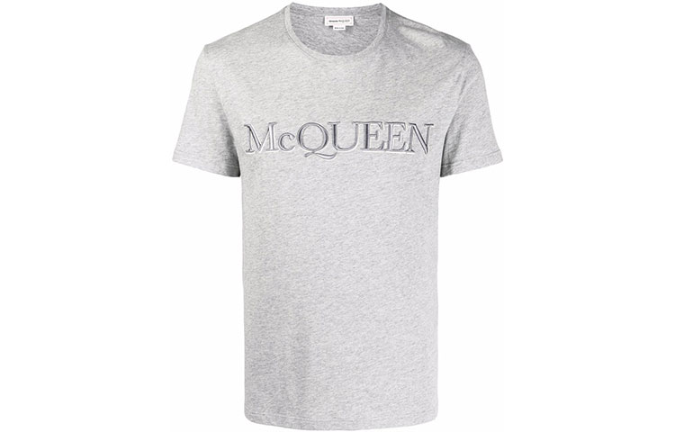 Футболка мужская серая Alexander McQueen — фото 2