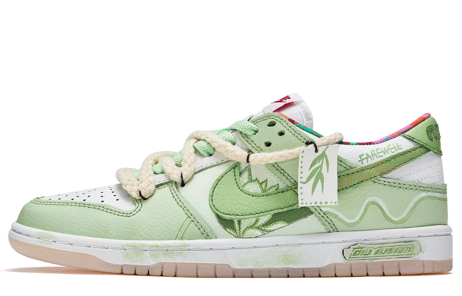 

Кроссовки для скейтбординга Dunk женские, низкие, серый/зеленый Nike