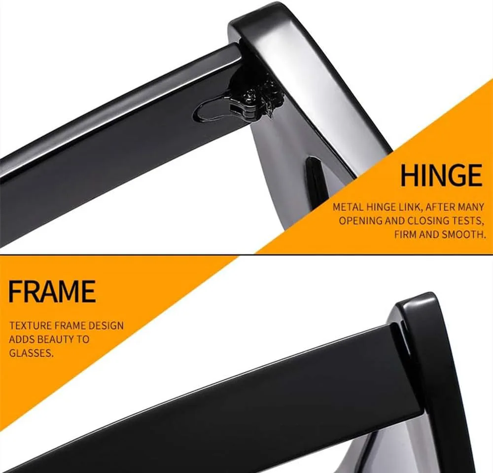 

Женские солнцезащитные очки «кошачий глаз», модные, в стиле ретро, ​​с цветным покрытием, большая оправа, защита от ультрафиолета UV400 TYUVIVO, Beige Black