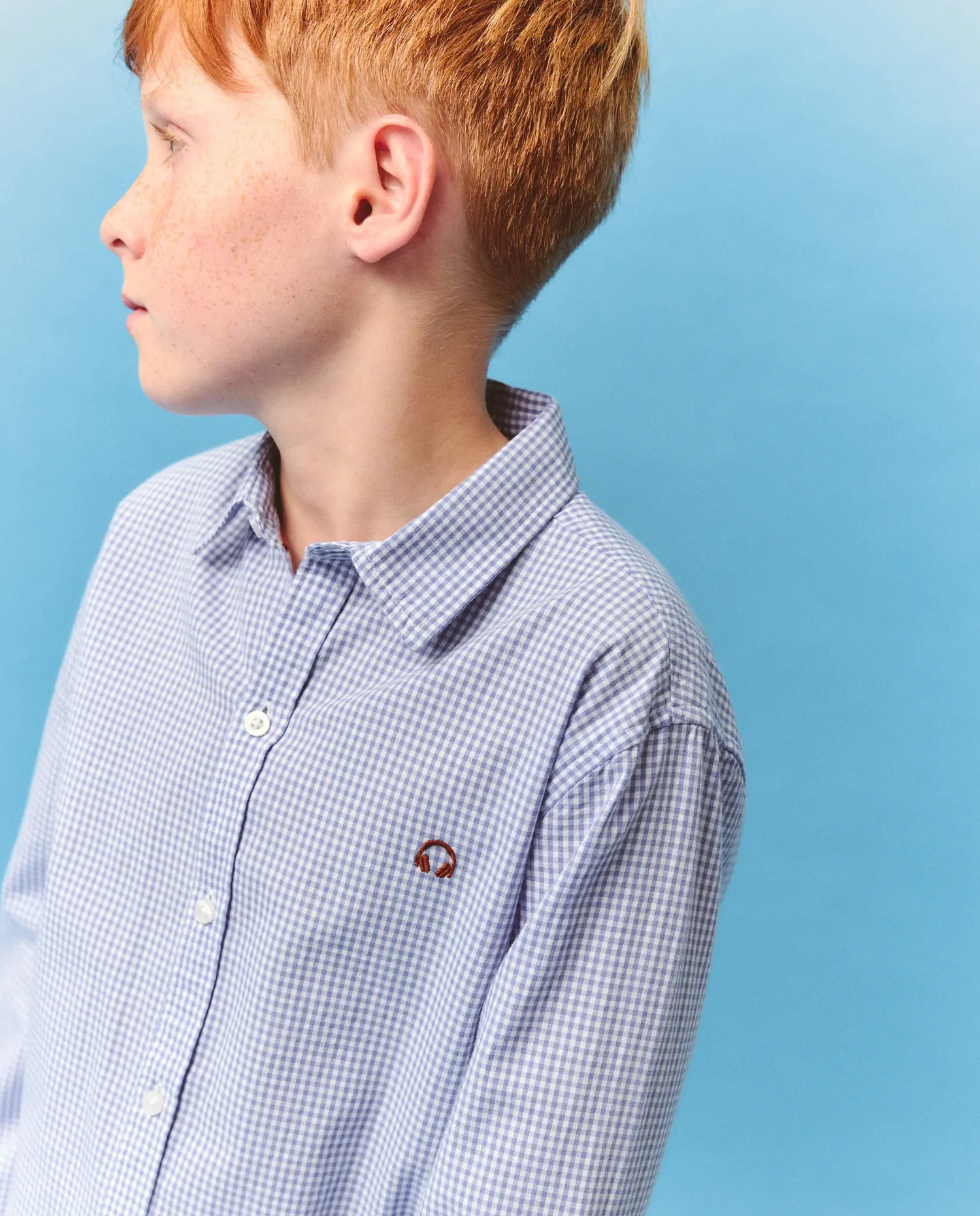 Рубашка с длинным рукавом в клетку для мальчика Kids El Corte Inglés, синий