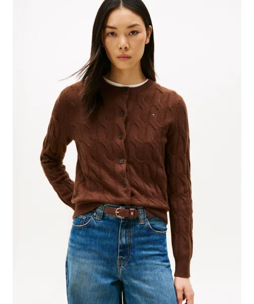 

Шерстяной кардиган Regular fit Tommy Hilfiger, коричневый