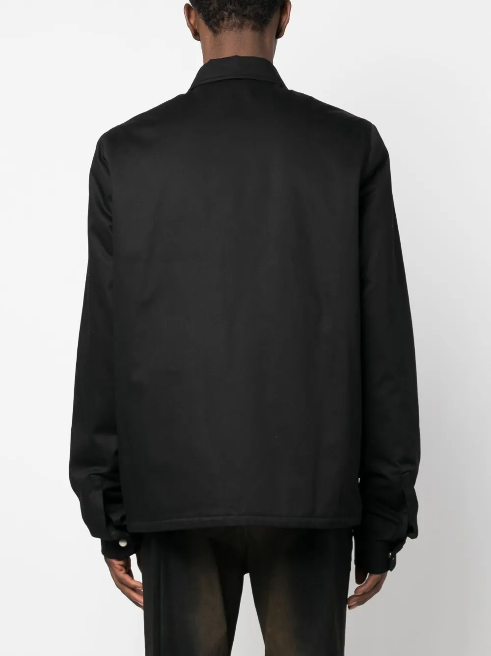 Ветровка на молнии с заостренным воротником Rick Owens, черный — фото 4