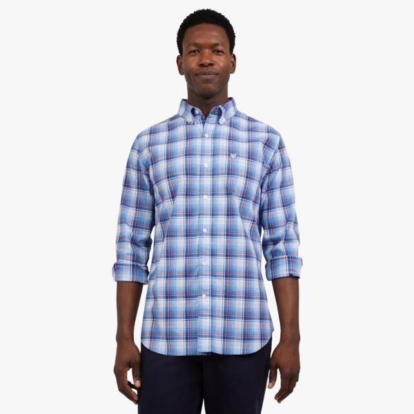 

Мужская рубашка с длинным рукавом на пуговицах Chaps, цвет blue shadow