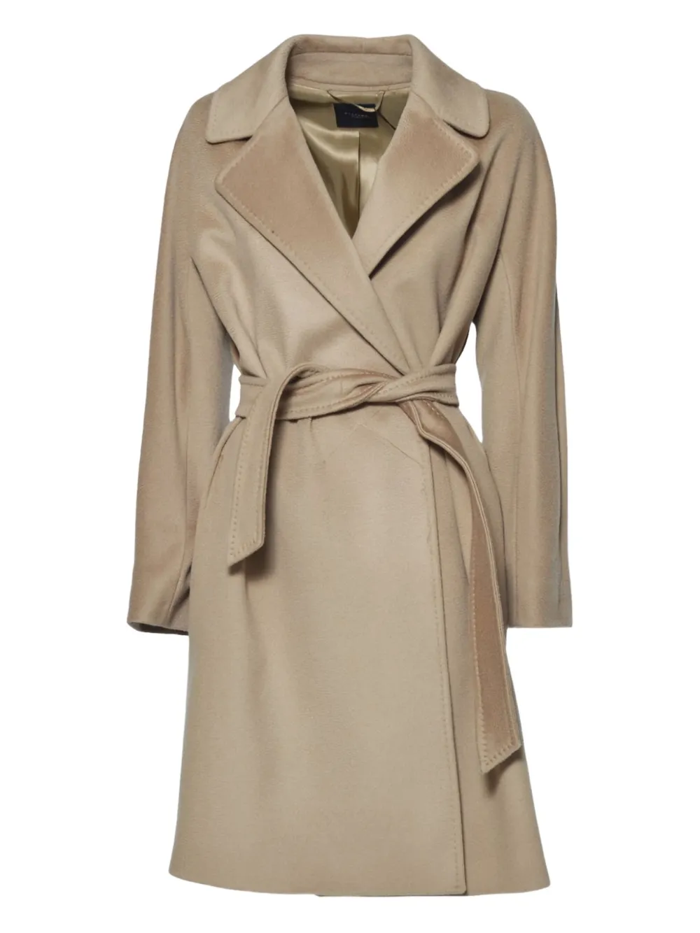 

Пальто с поясом и лацканами Weekend Max Mara, нейтральный