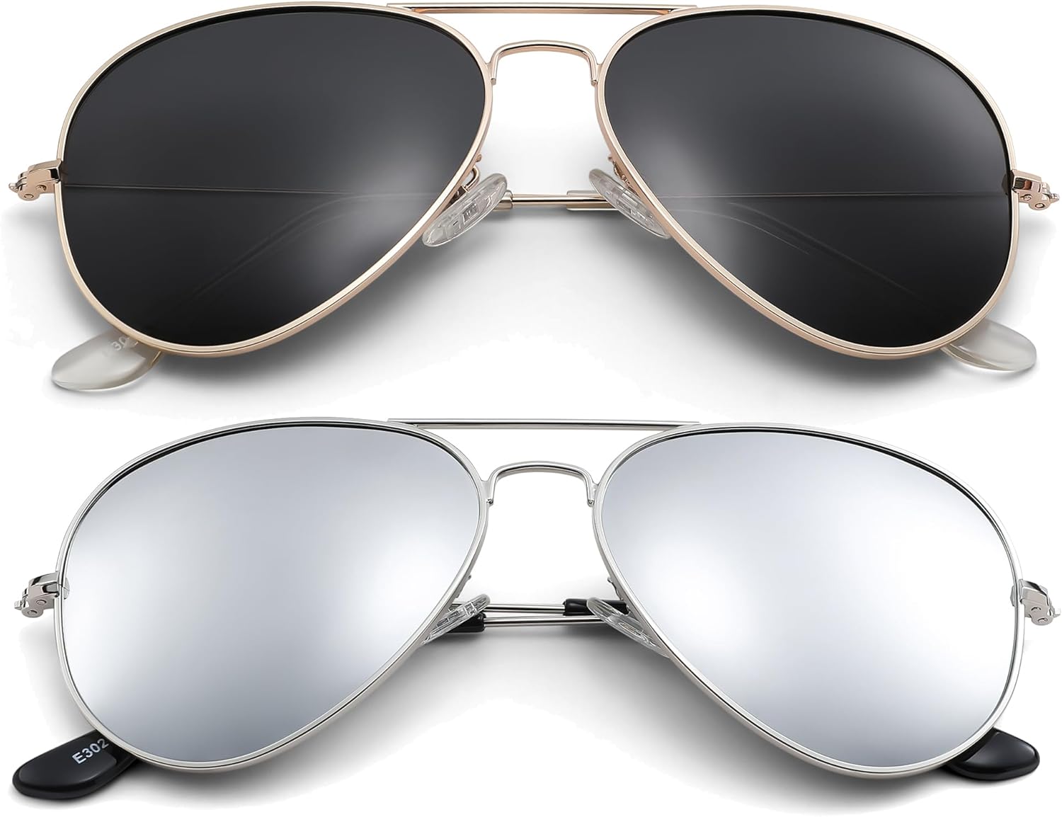 

Солнцезащитные очки Pro Acme Aviator для мужчин и женщин, классические поляризованные, с защитой от УФ-излучения UV400, (2 Pairs) Gold Frame/Black Lens + Silver Frame/Silver Mirrored Lens