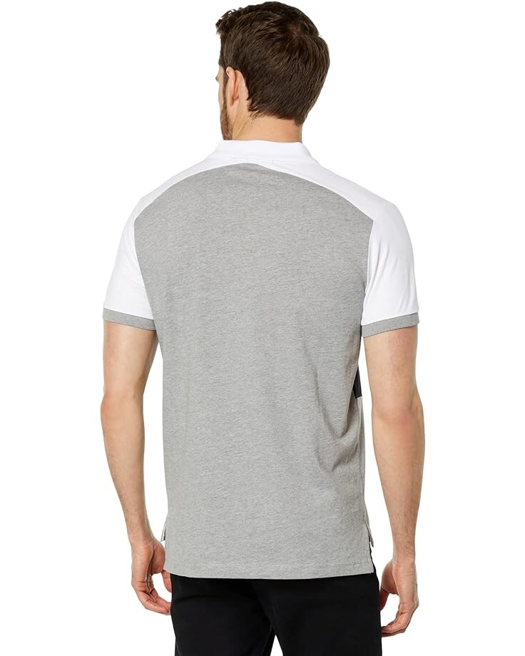 

Поло U.S. POLO ASSN. Slim Fit Chest Stripe Color-Block Polo, цвет Heather Grey/White