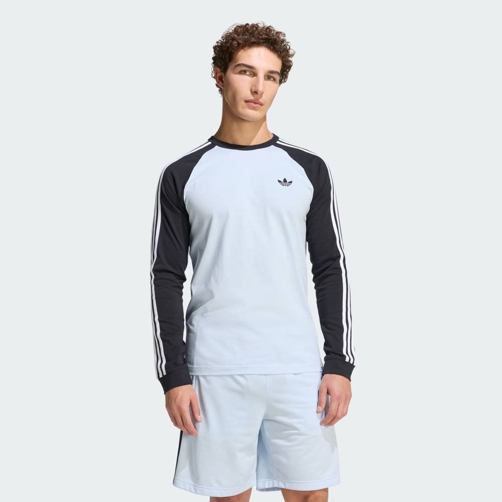 Футболка с длинным рукавом с тремя полосками Adidas, blue