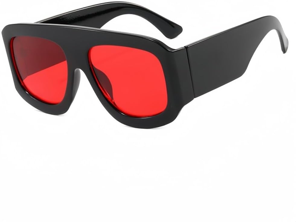 

Модные солнцезащитные очки для женщин и мужчин, винтажные солнцезащитные очки с широкими дужками, трендовые модели, очки с защитой от УФ-излучения UV400 HVTVTLA, Black Red