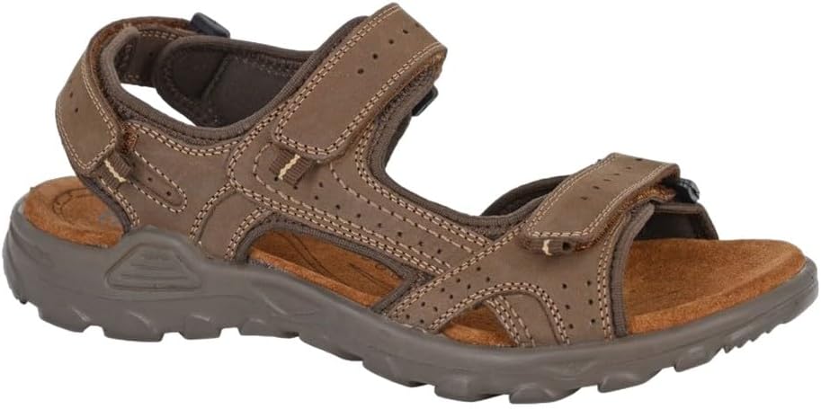 

Мужские спортивные сандалии Roamers M422 с кожаной застежкой, коричневый