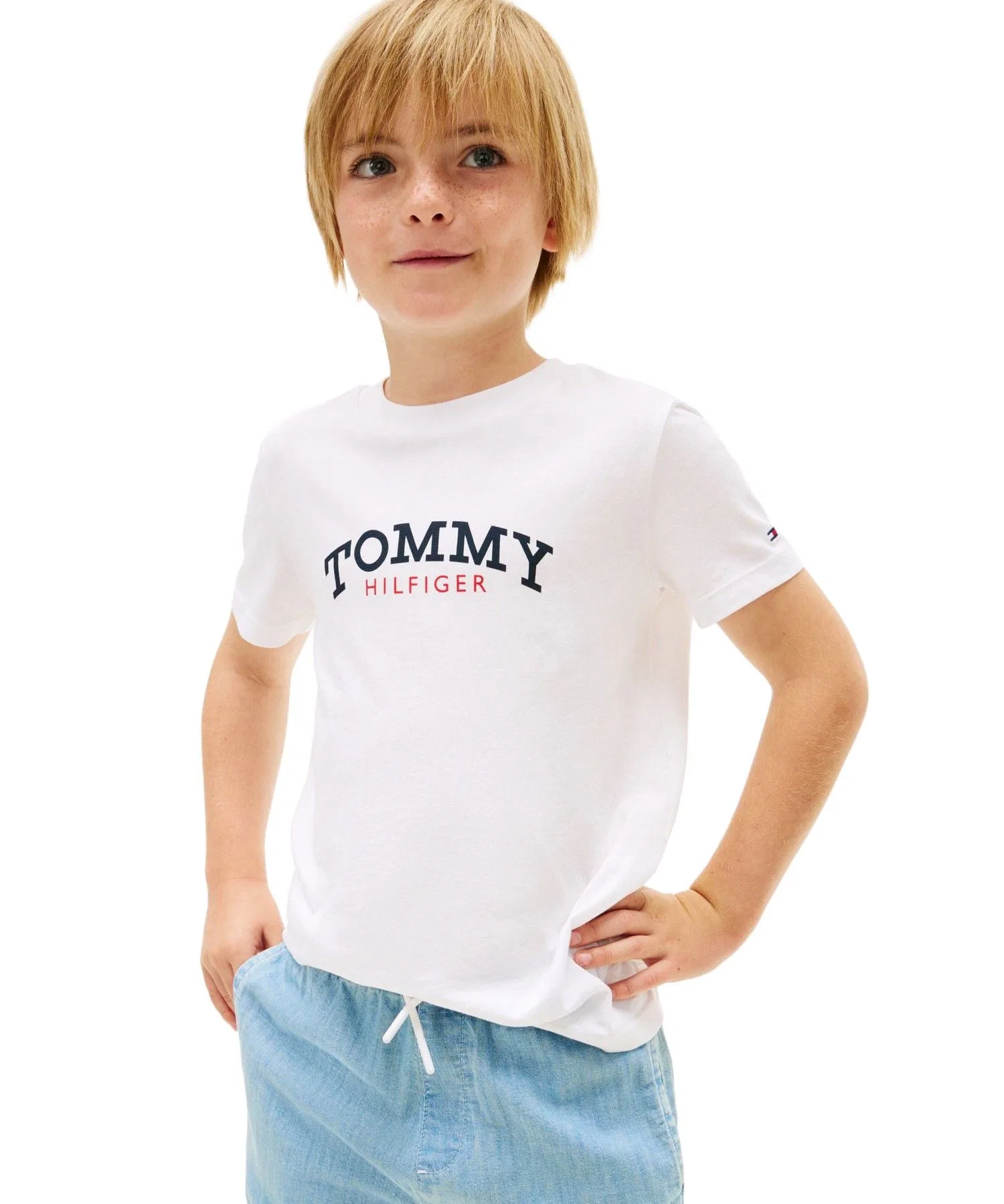 Детская футболка TOMMY HILFIGER с монограммным принтом