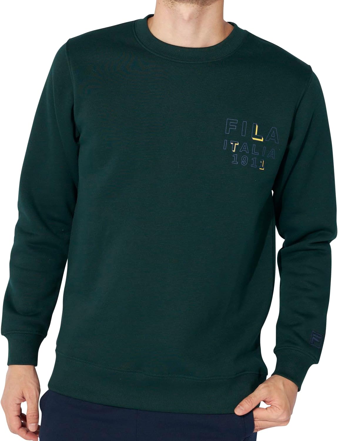 

Мужская толстовка FILA с логотипом спереди и флисовой подкладкой, зеленый