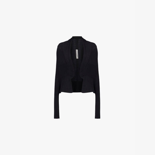 

Шерстяной кардиган свободного кроя с запахом спереди Rick Owens, черный