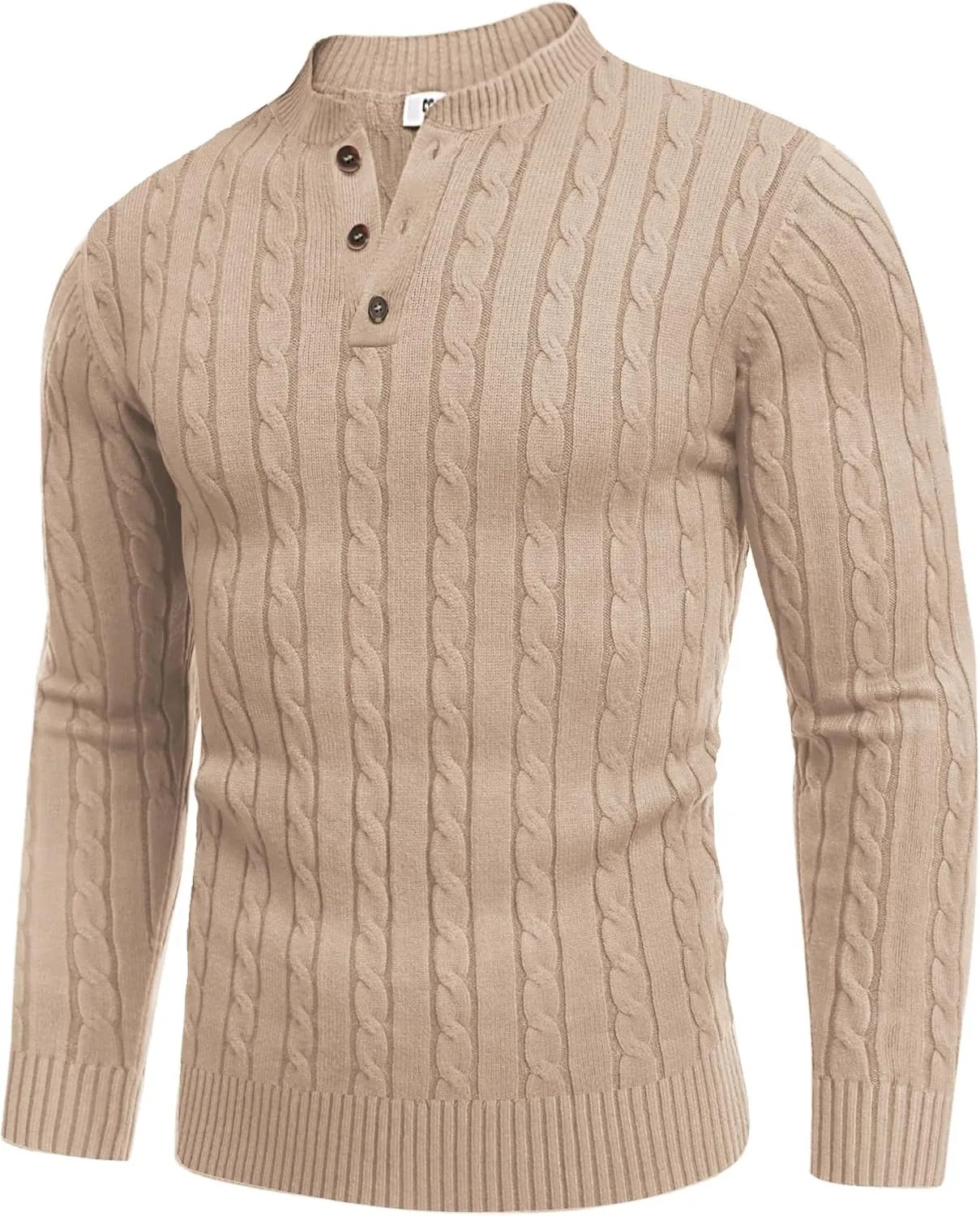 

COOFANDY мужской повседневный вязаный свитер с четвертью пуговиц Henley