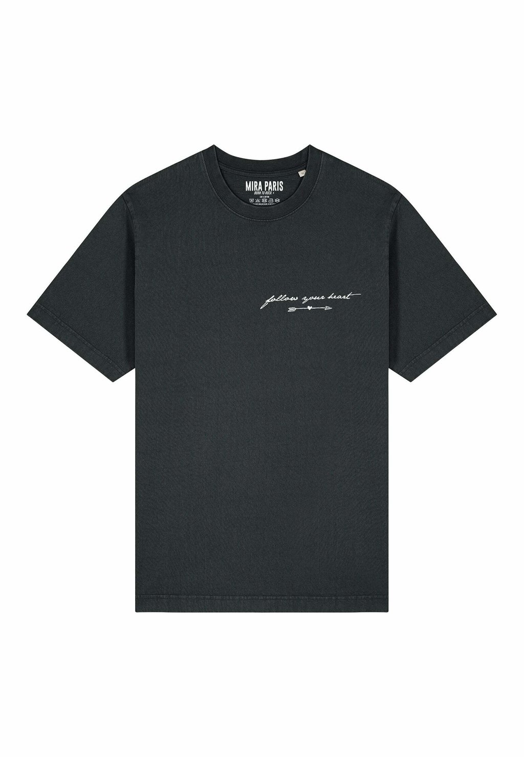 

Футболка с принтом FOLLOW YOUR HEART PRINT HEAVYWEIGHT Mira Paris, цвет Washed Black