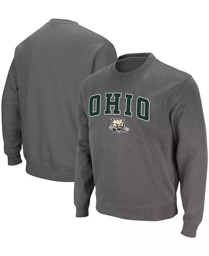 

Мужская толстовка-пуловер Ohio Bobcats Arch Logo Tackle Twill Colosseum, серый