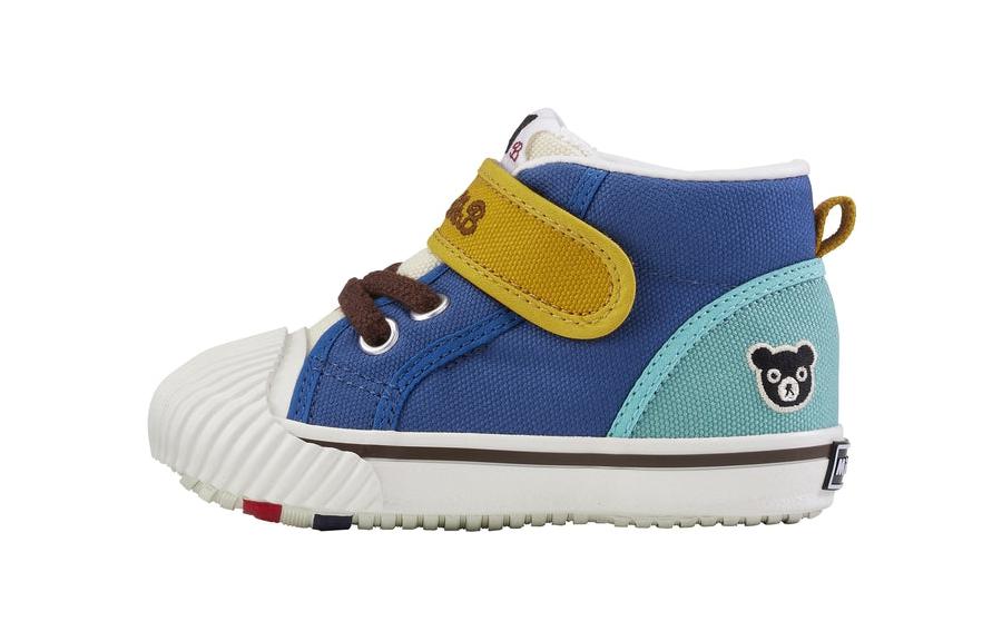 

Кроссовки с вышитым логотипом и сенсорным ремешком MIKI HOUSE, синий желтый